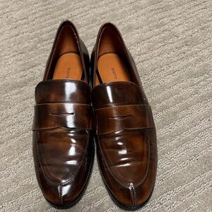 Anthropologie Maeve Brown Leather Loafers